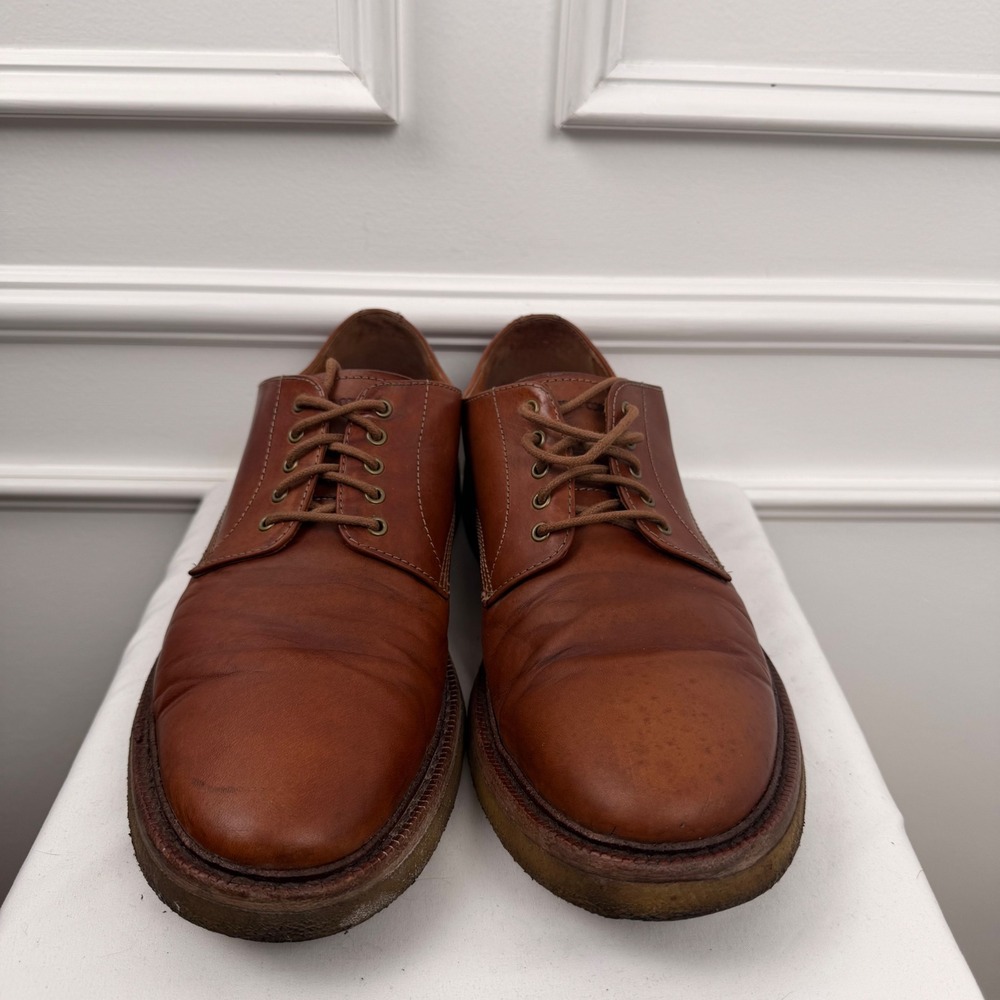 Frye James Crepe Oxford Cognac Brown Leather Derby Shoes Mens 11 3488060-CAR